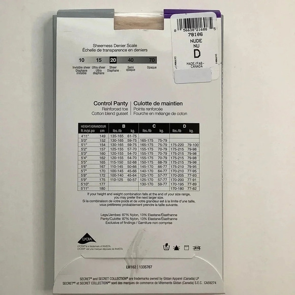 3/$25 SECRET Silky Control Sheer Tights - Picture 15 of 15